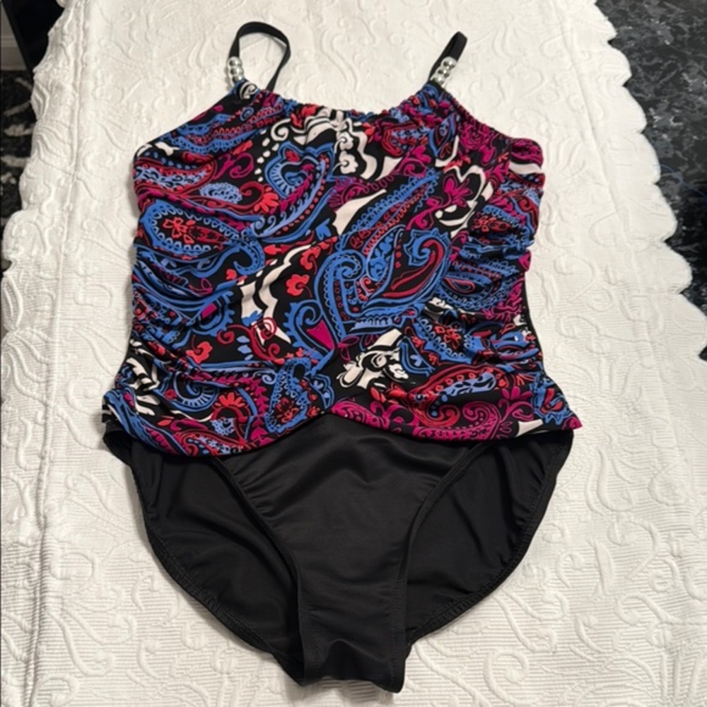 Magicsuit Paisley One Piece Swimsuit - Black, Pink, Blue